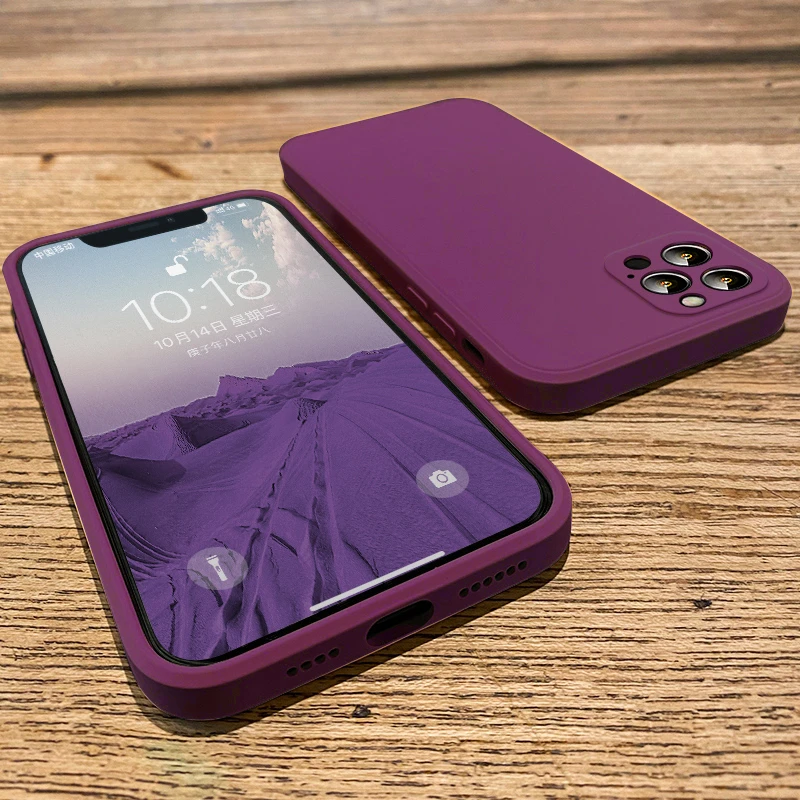 ASTUBIA Shockproof Liquid Silicone Case For iPhone 13 11 12 Pro Max Mini Protector Case For iPhone XS MAX XR X 7 8 PLUS SE Cover