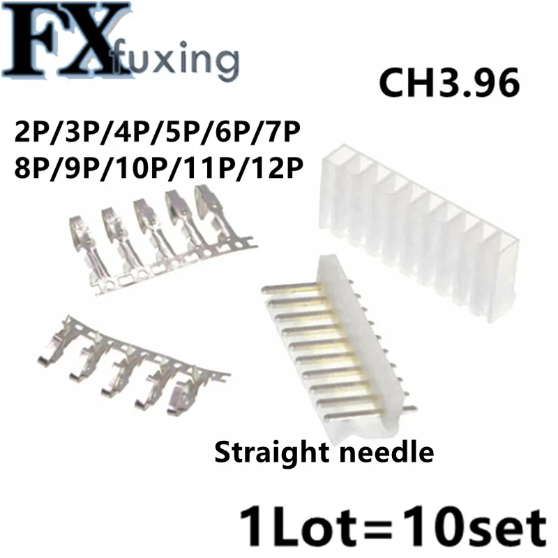 10sets 2139 CH3.96 2/3/4/5/6/7/8/9/10 pin connector 3.96MM PITCH Straight pin header + Housing + terminal ch3.96-2p/3p/4p/5p/6p