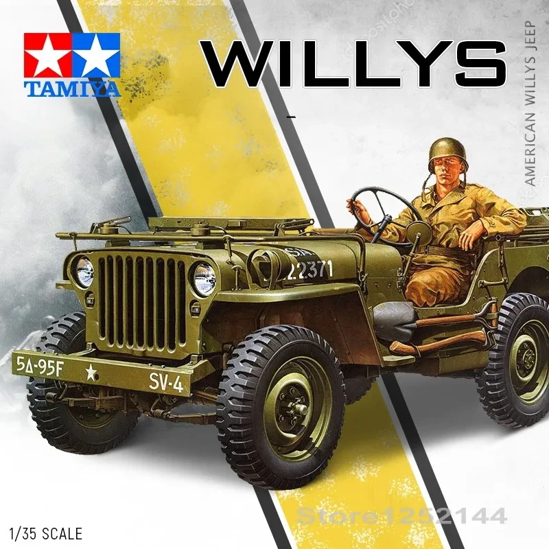 1:35 Scale Assembly Car Model World War II American Willys Jeep Model With Soldier Free Shipping 35219