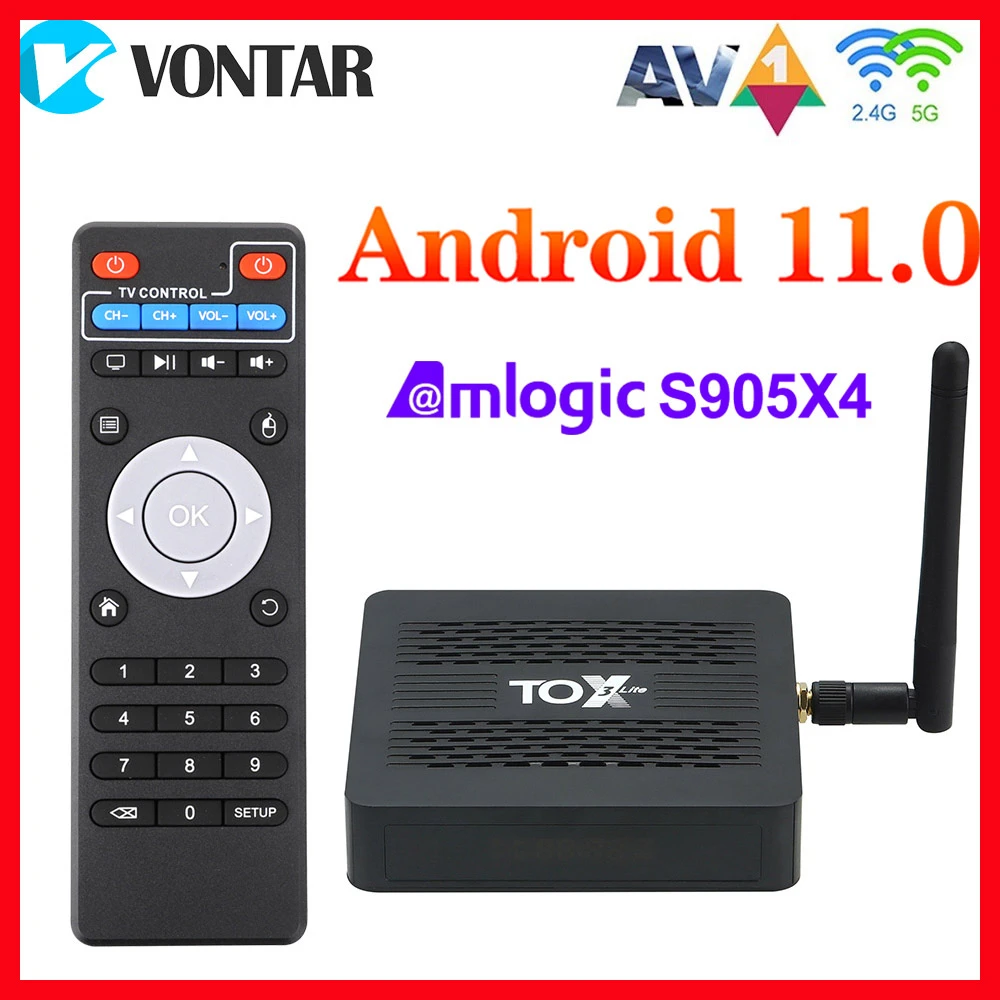 TOX1 Amlogic S905X3 Smart Android 9.0 TV Box 4GB RAM 32G ROM 2.4G 5G WiFi 1000M BT4.2 Set Top Box support Dolby Audio 4K