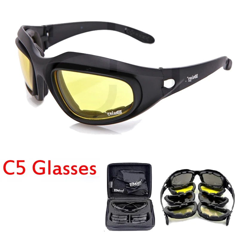 Outdoor Sport C5 X7 Polarized Sunglasses For Hiking Climbing Glasses Tactical Military Goggles Eyewear With 4 Lens