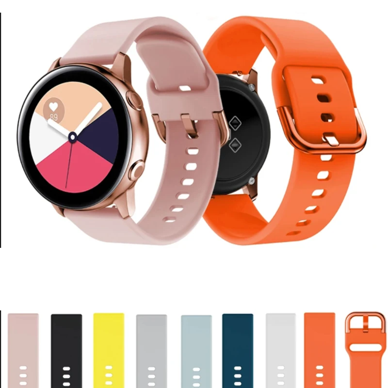 20mm silicone watchbands for Samsung Galaxy Watch Active 2 40 44mm smart sport strap for Samsung galaxy watch 42mm watch strap