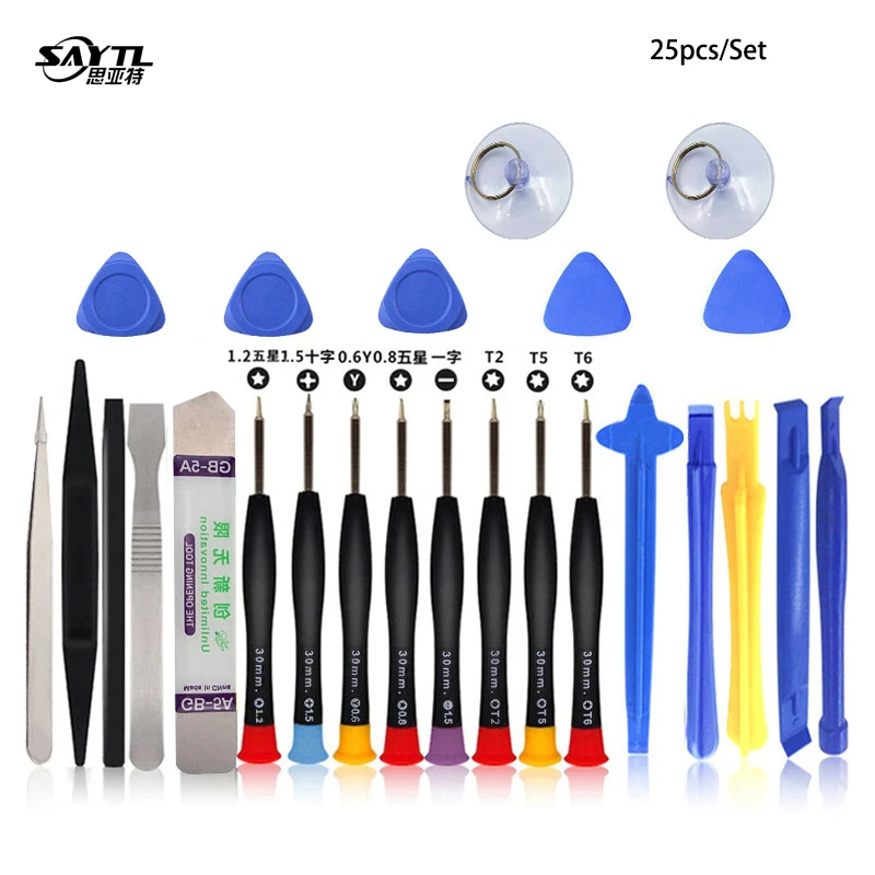 SAYTL 25 in 1 Mobile Phone Repair Tools Kit Spudger Pry Opening Tool Screwdriver Set for phone DIY Hand Tools