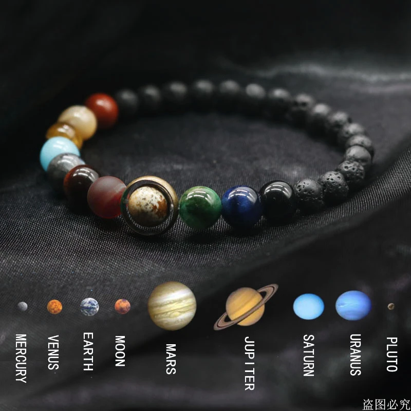 2020 Handmade Natural Stone Male Planets Bracelet For Men Universe Galaxy Female Solar System Bracelet Women Jewelry MY99