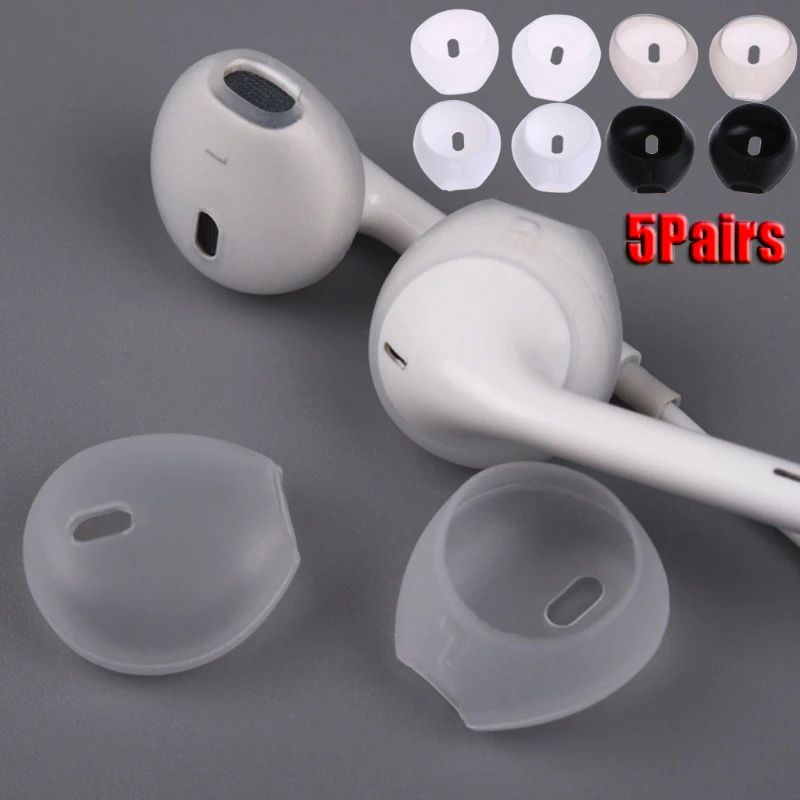 5Pairs Earphones Silicone Anti-Lost Ear Caps For Airpods Headphones Headset Eartip Earbuds Soft Earphone Cap Cover