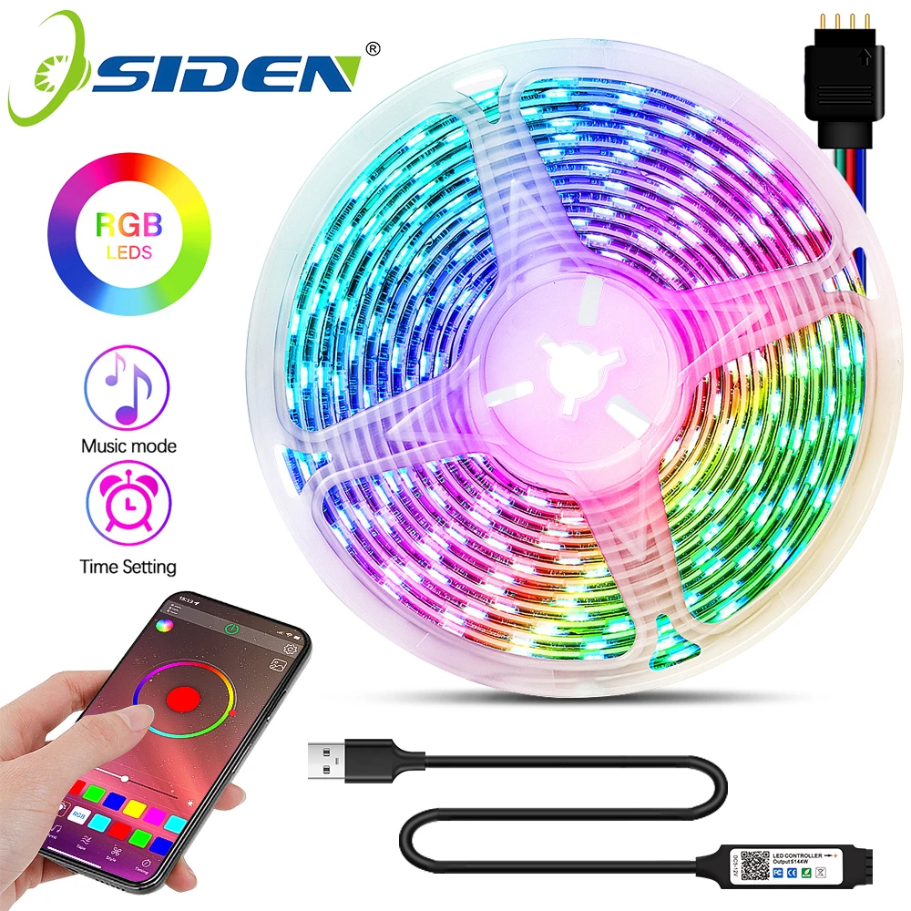 LED Strip 5050 RGB Not waterproof 30LED TV Background Lighting USB DC5V 1M 2M 3M 5M DIY Flexible LED Light.Music mini controller