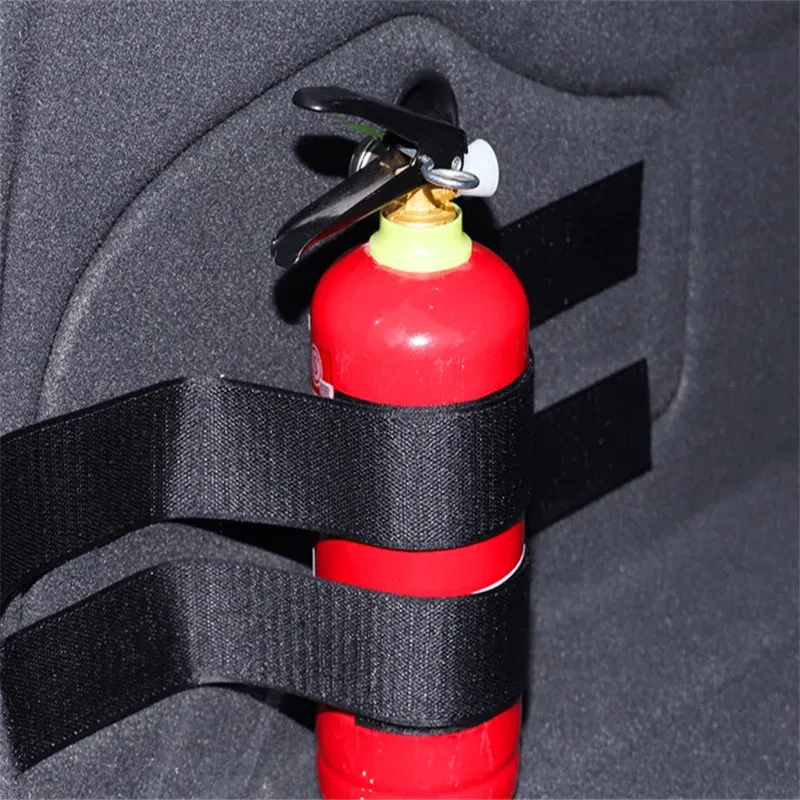 4Pcs/Set Car Fire Extinguisher Sticker nylon tape Belt Net Bandage Car Trunk Storage Bag Magic Tape Hook and Loop Strap Stickers