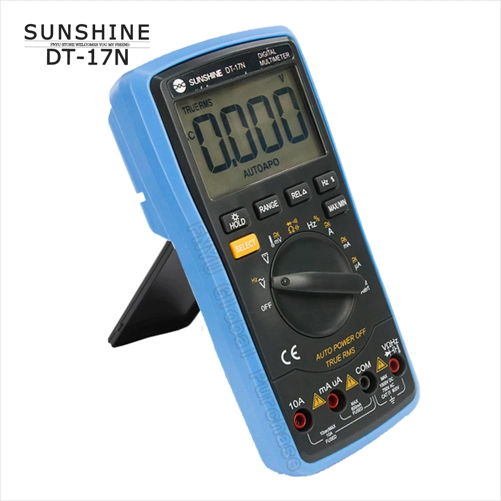Multimeter Fully Automatic SUNSHINE DT-17N  High Precision Digital Display AC DC Voltage and Current Resistance Measurement