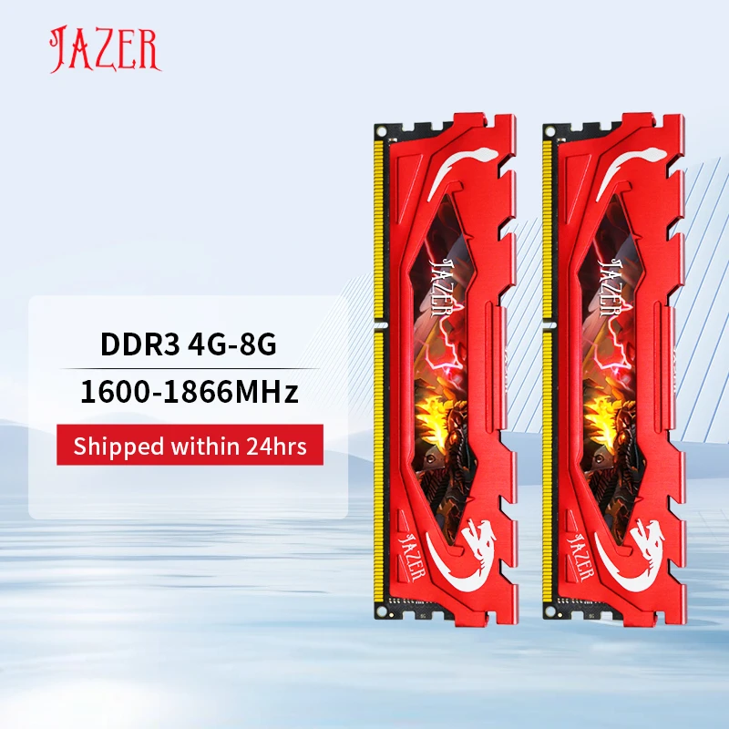 JAZER Memoria Ram Ddr3 Memory Ram Module Desktop 1333MHz 1600MHz 4Gb/8Gb DDR3 Ram Pc3-12800 With Heatsink