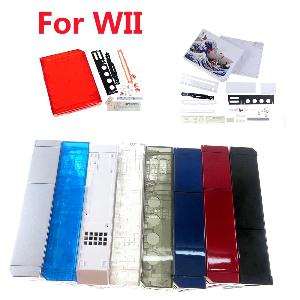 With retail packing cover housing case for wii Nintendo wii console replacement housing shell with full retail parts