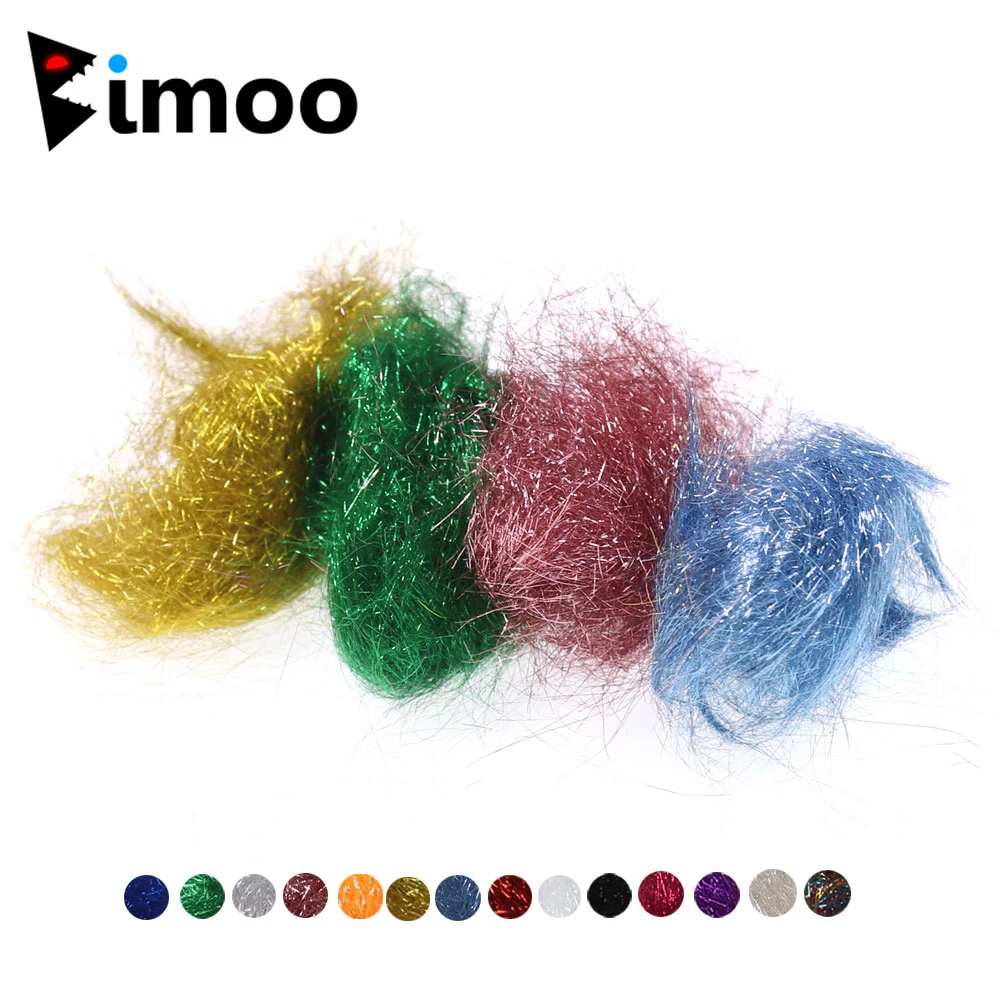 Bimoo Fly Tying Ultra Fine Ice Dub Fiber for Nymph Scud Shrimp Tying Material Pearl Olive Black Orange Caddis Green Color