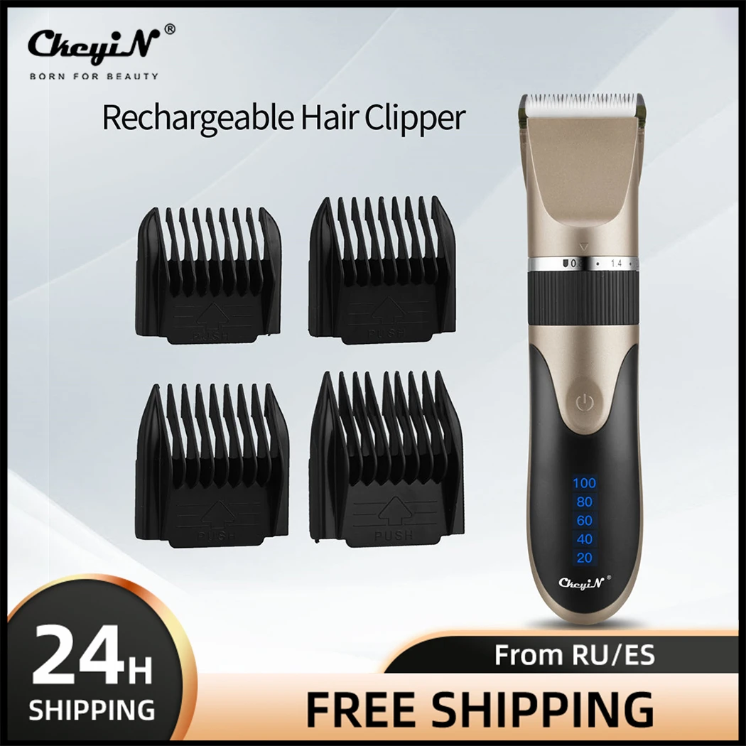 USB Rechargeable Ceramic Hair Clipper Electric Men Barber Hair Cutting Machine Trimmer Shaver Cordless Hair Trimmer