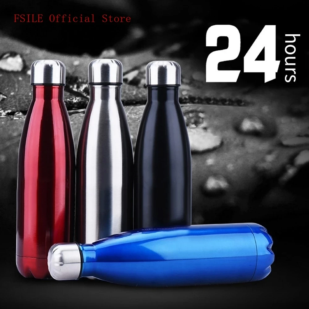 FSILE350/500/750/1000ml Double-wall Creative BPA free Water Bottle Stainless Steel Beer Tea Coffee Portable Sport Vacuum thermos