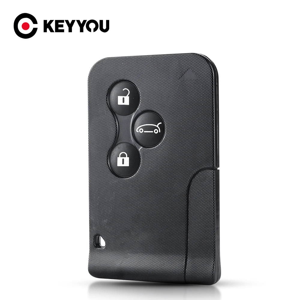 KEYYOU 3 Button Smart Card Remote Key Shell Case For Renault Clio Logan Megane 2 3 Koleos Scenic 2003 2004 2005 2006 2007 2008