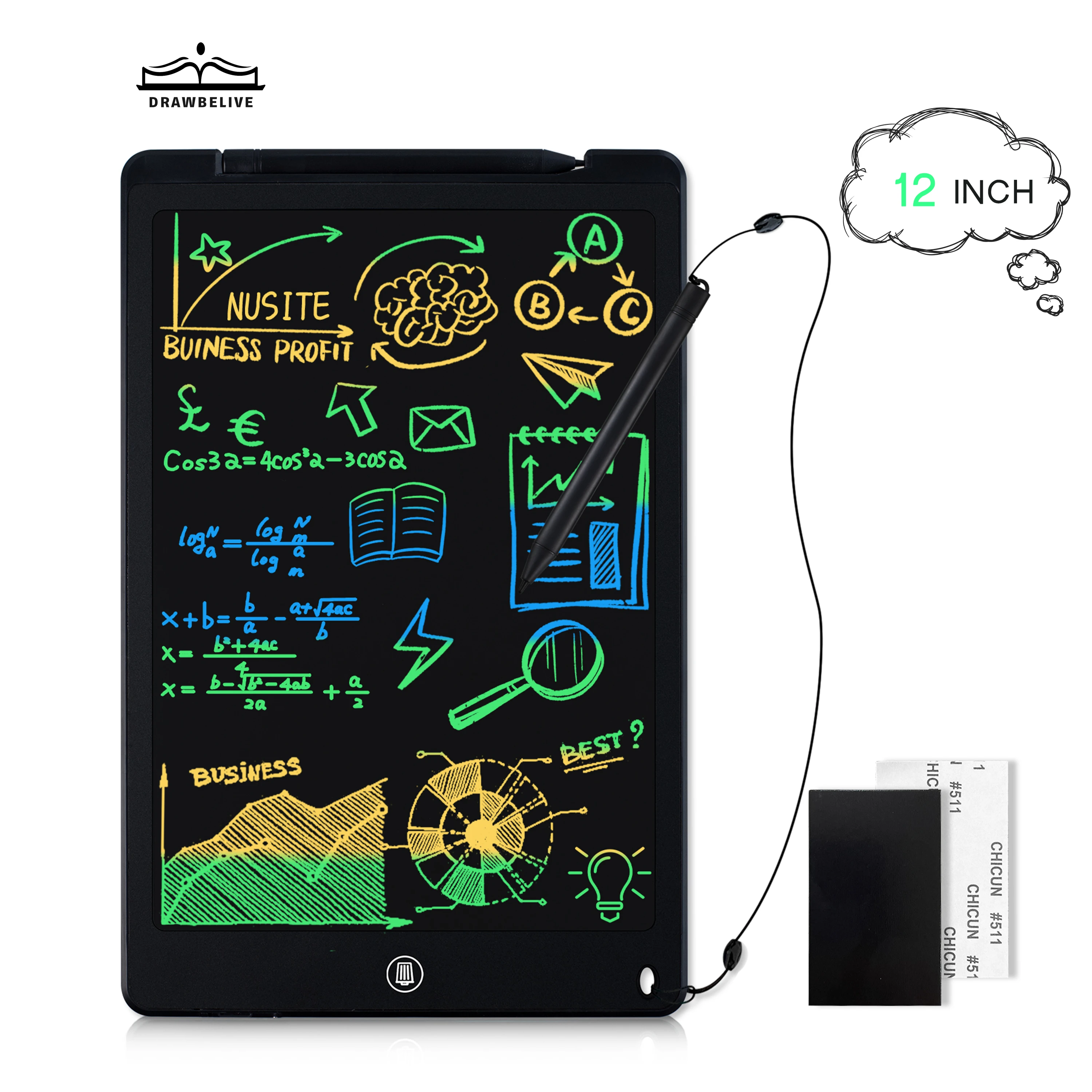 12Inch LCD Writing Tablet Doodle Drwaing Board Early Education Toys With Magnet Personalized Gift For Boys & Girls