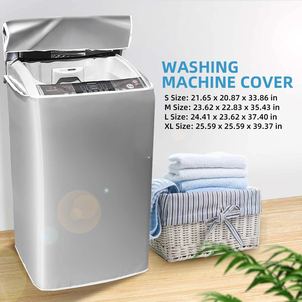 S/M/L/XL Automatic Roller Washer Sunscreen Washing Machine Waterproof Cover Dryer Polyester Dustproof Washing Machine Cover