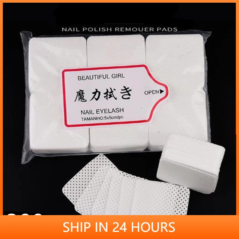 Wholesale 300pcs Lint-Free Nail Polish Remover Cotton Nail Wipes UV Gel Tips Remover Cleaner Paper Pad Nail Art Manicure Tool 20