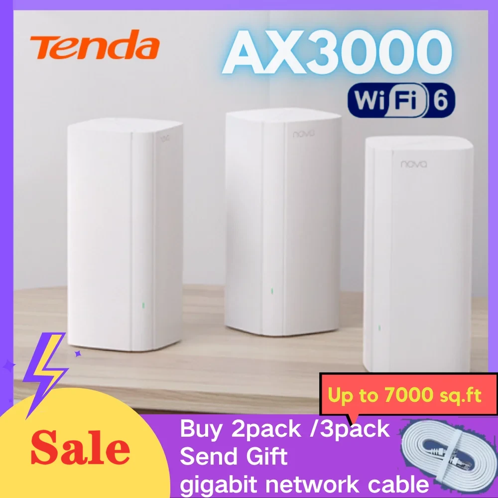 Tenda MW12 AC2100 Tri-band Mesh Router Whole Home Wireless System Wifi Repeater Roteador Works with Alexa Global Version