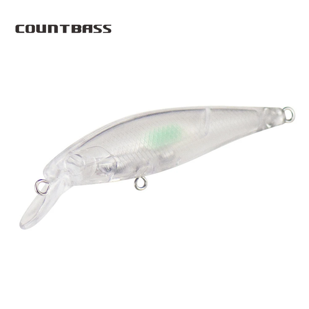 10pcs Countbass Blank Hard Bait Minnow 67mm Slow Sinking Glass Balls Rattles, Angler's Unpainted Fishing Lures Wobblers
