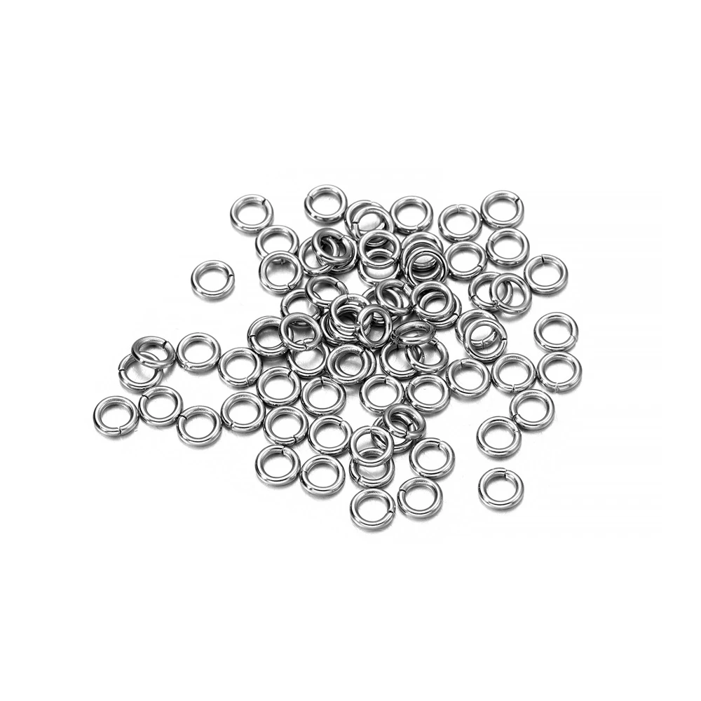 100-200pcs 3-15mm Diameter Stainless Steel Open Single Loops Jump Rings Split Ring For Jewelry Making DIY Connector Accessories