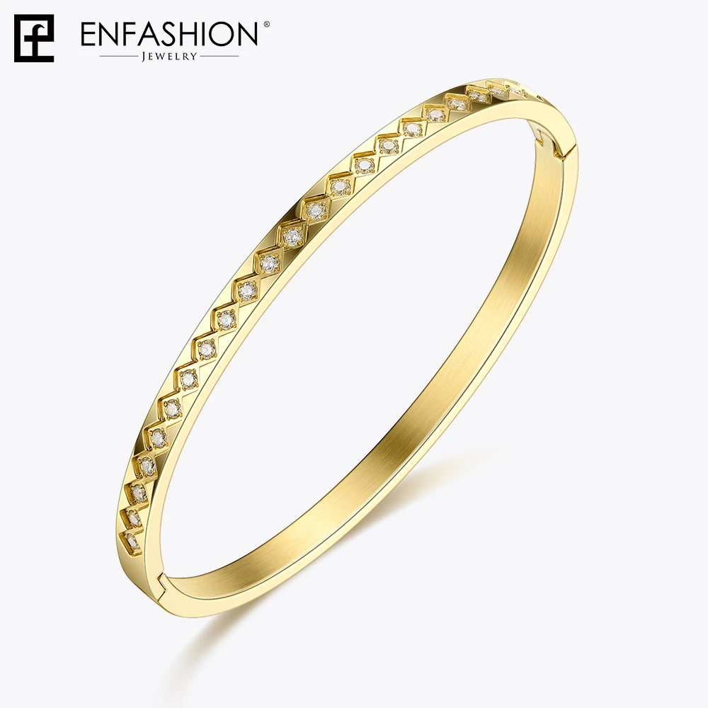 Enfashion Multilayer Cuff Bracelet Bangle Crystal Bangles Gold Color Stack Bracelets Bangles For Women Jewelry Wholesale 182004