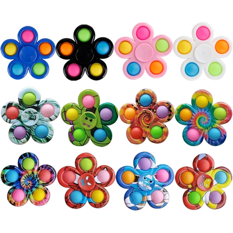 Simple Dimple Spinner Push Fidget Toy Anti Stress Pop Toy Anxiety Relief Toy Pop Sensory Stress Toys for Kids and Adults Games