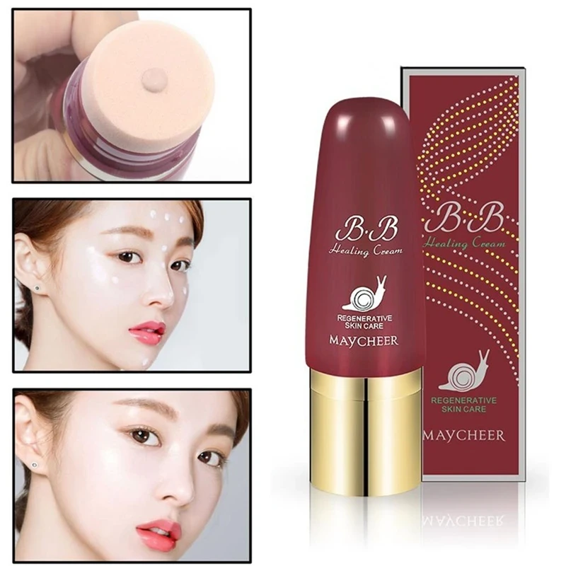 BB Cream Face Liquid Foundation Snail Essence Repair Moisturizing Whitening Brighten Concealer Base BB CC Cream Makeup Maquillag