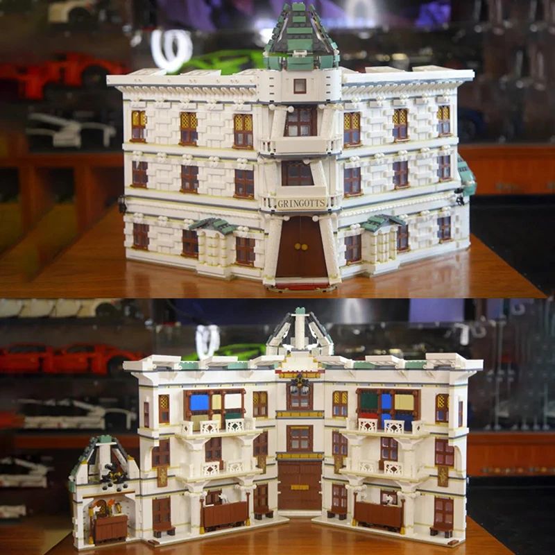 MOC-53748 Diagon Alley Gringotts Bank Ukranian Ironbelly Dragon Model 4185pcs Building Blocks Brick Toys Gift Set