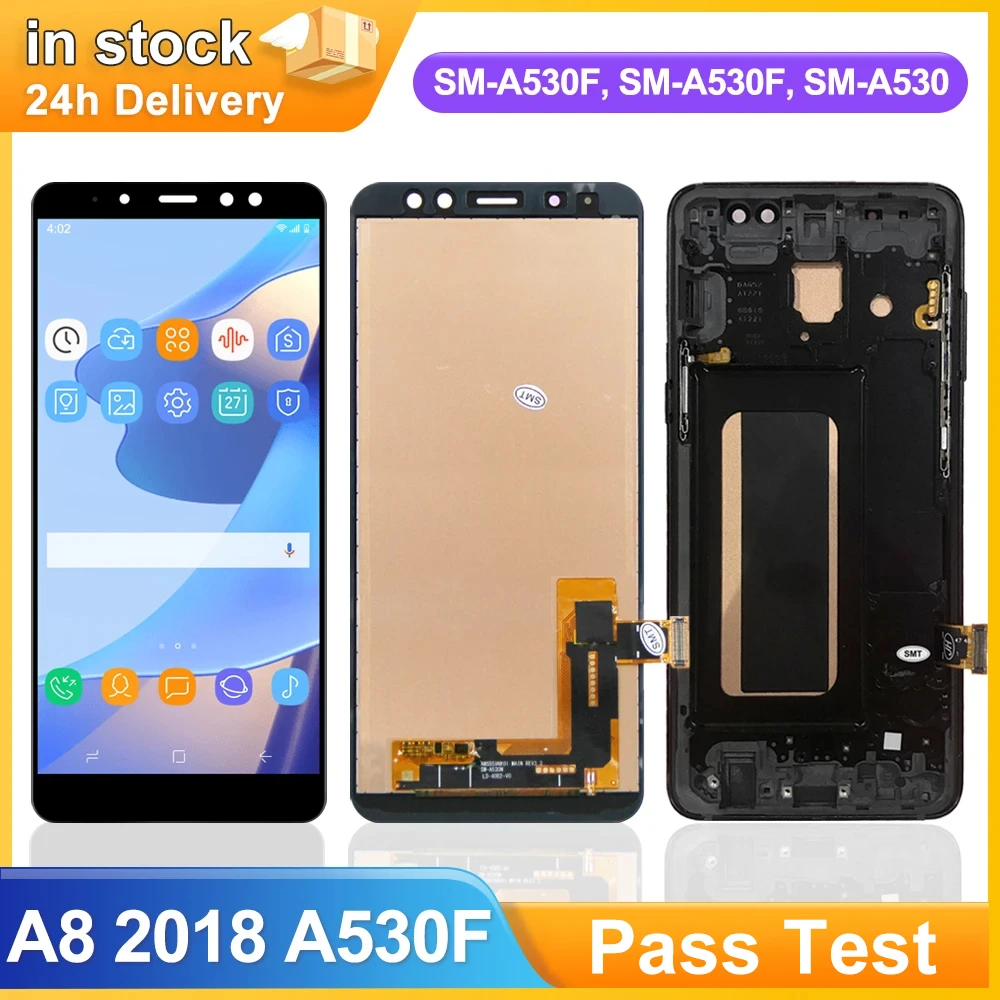 5.6'' A530 Screen With Frame For Samsung Galaxy A8 2018 A530 Lcd Display Touch Screen Digitizer Assembly Parts For Samsung A530