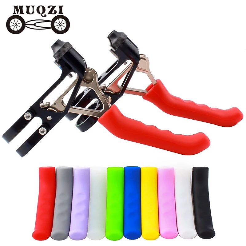 MUQZI 1pair Bicycle Brake Handle Lever Silicone Sleeve Cover MTB Fixed Gear Universal Type Brake Lever Protection Cover Cycling