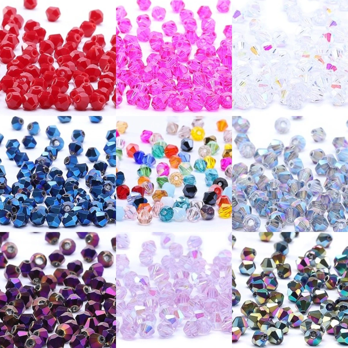 Bright Purple AB 4mm 100pc Austria Crystal Bicone Beads 5301 Loose Crystal Beads Necklace Bracelet Jewelry Handmade  S-61