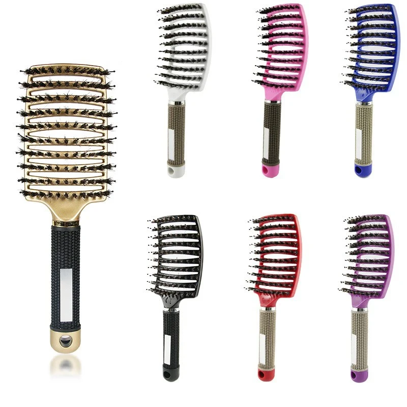 Hair Scalp Massage Comb Hairbrush Bristle Nylon Women Wet Curly Detangle Hair Brush for Salon Hairdressing Styling Tools