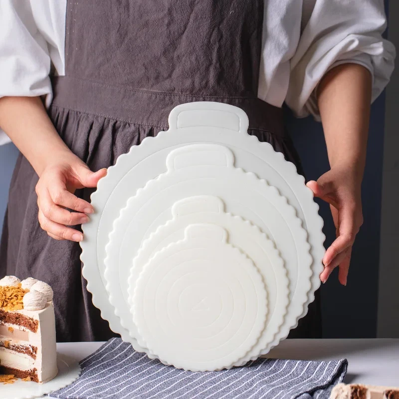 4/6/8/10inch Reusable Round Mousse Cake Boards Plastic Cake Base Cupcake Dessert Tray for Home Wedding Birthday Party