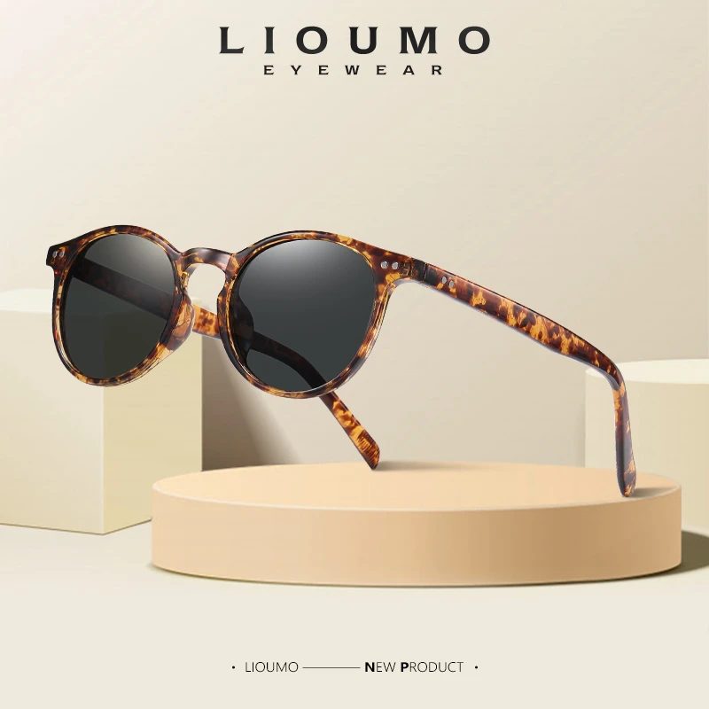 LIOUMO New Fashion Round Sunglasses Polarized Women Classic Retro Sun Glasses For Men Driving Unisex Eyewear UV400 lentes de sol