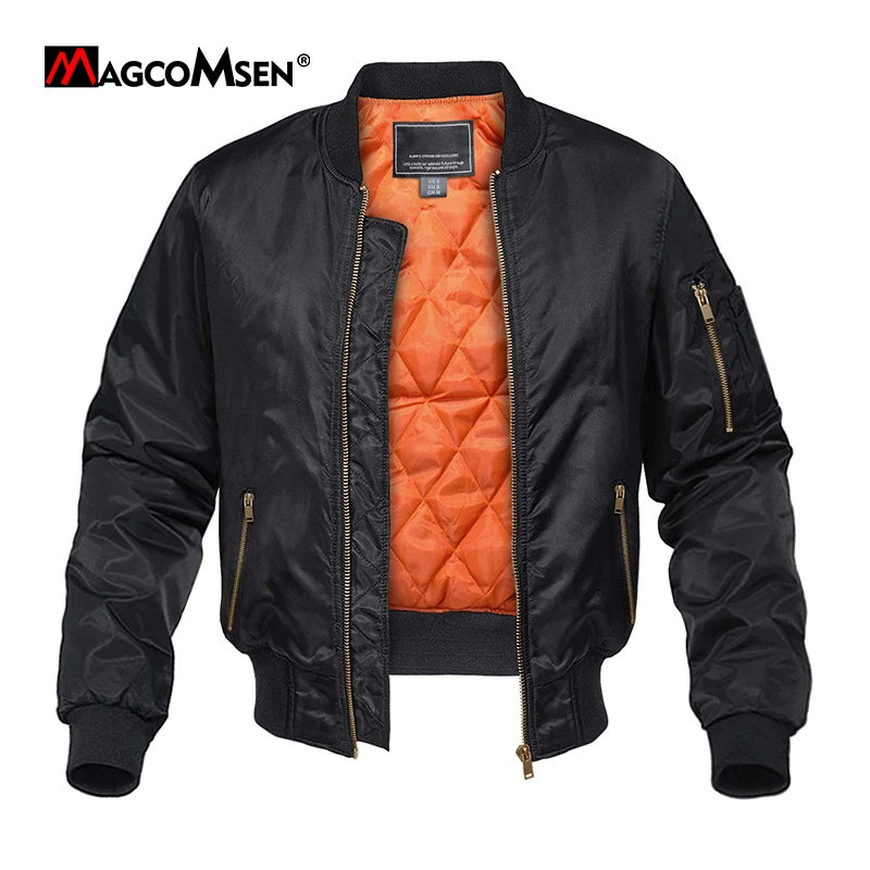 MAGCOMSEN Autumn Mens Military Jacket MA-1 Bomber Army Pilot Coat Casual Varsity Baseball Jackets Tactical Windbreaker Outerwear