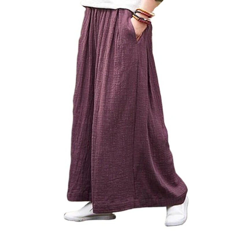 2021 Spring Summer Fashion cotton Wide Leg Pants Female plus size&curve Loose Casual Yards Pants Trouser 5XL  6XL 7XL