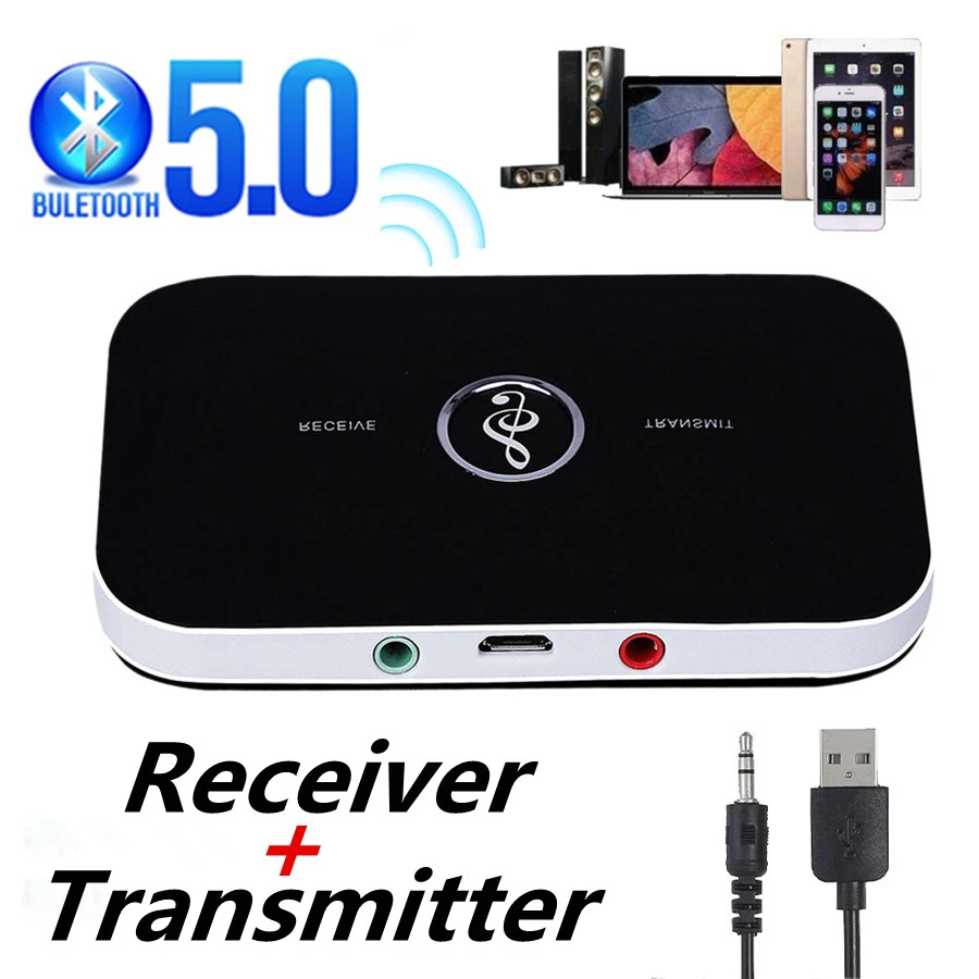 Bluetooth 5.0 Audio Transmitter Receiver 3.5mm 3.5 AUX USB Stereo Music Wireless Adapter Dongle For PC TV Headphone Car Speaker