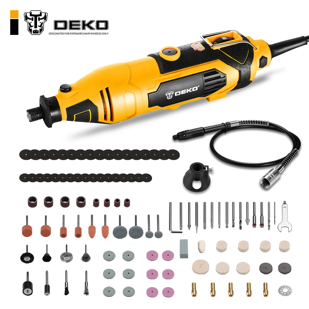 DEKO Power DKRT02 Electric Drill Variable Speed Mini Grinder Rotary Tool Kit with dremel Accessories Cutting Polishing Drilling