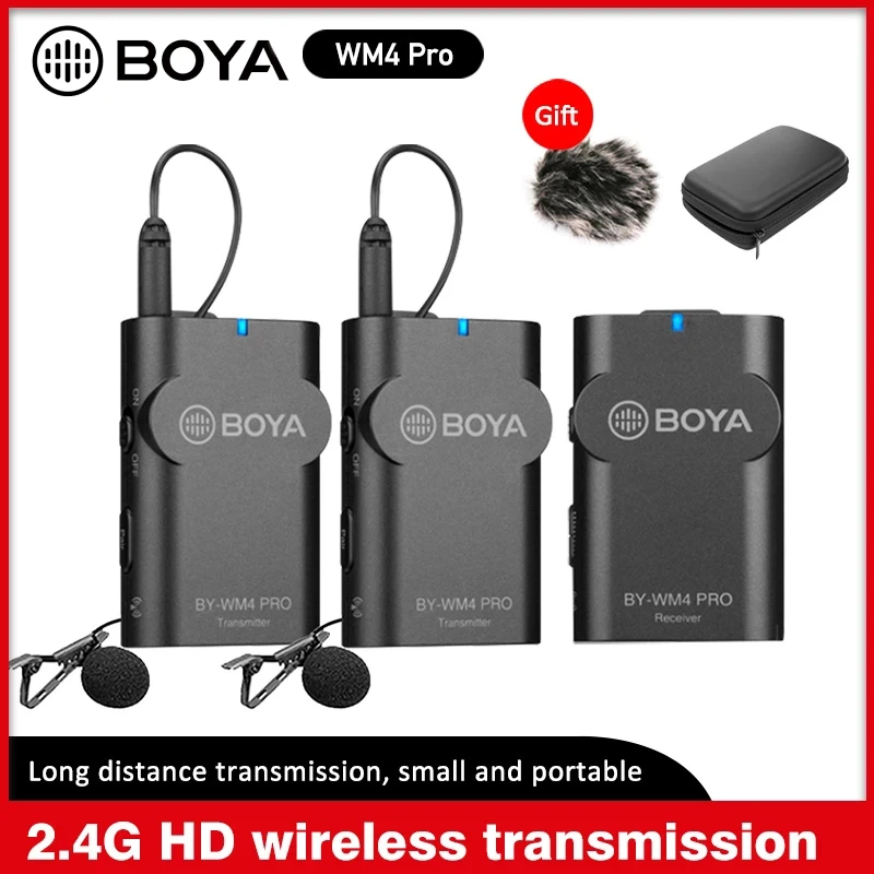 BOYA BY-WM4 Pro K1/K2  Wireless Microphone Lavalier Microphone Condenser for Sony Nikon Canon DSLR Camera Phone Studio