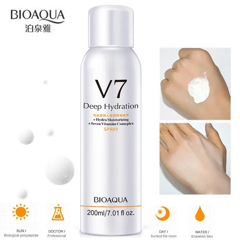 200ML Whitening Concealer Sunscreen Isolation Spray Waterproof V7 Hydration Moisturizing Contains 7 Skin Care Vitamins Complex