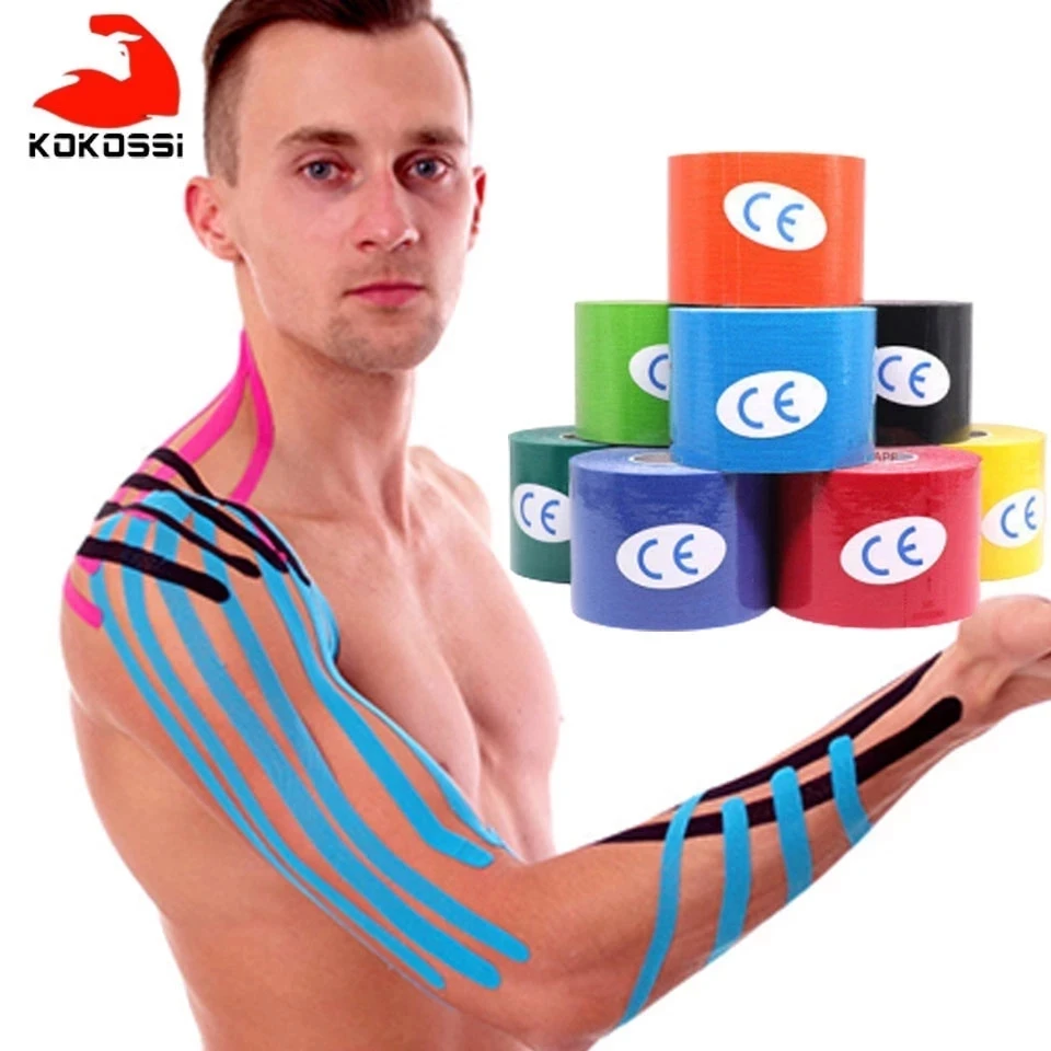 KoKossi 5 Size Kinesiology Tape Athletic Recovery Self Adherent Wrap Taping Medical Muscle Pain Relief Knee Pads Protector