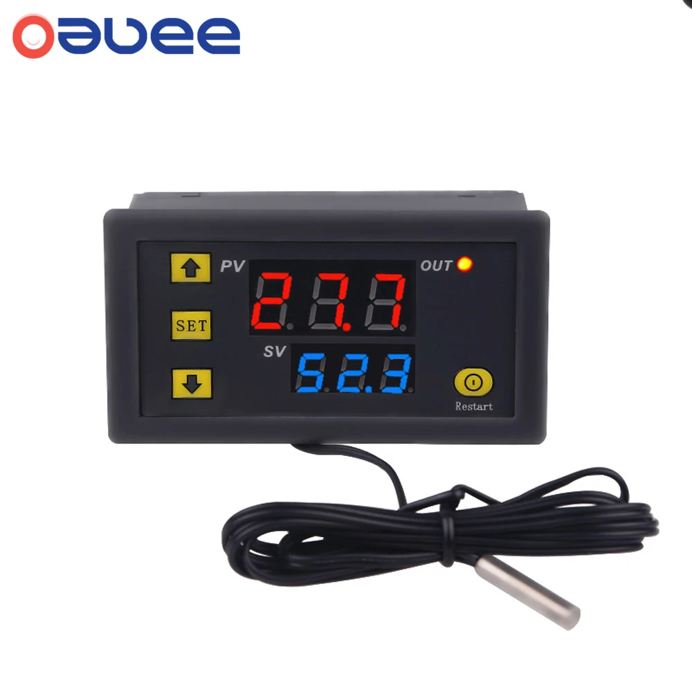 W3230 Mini Digital Temperature Controller 12V 24V 220V Thermostat Regulator Heating Cooling Control Thermoregulator With Sensor