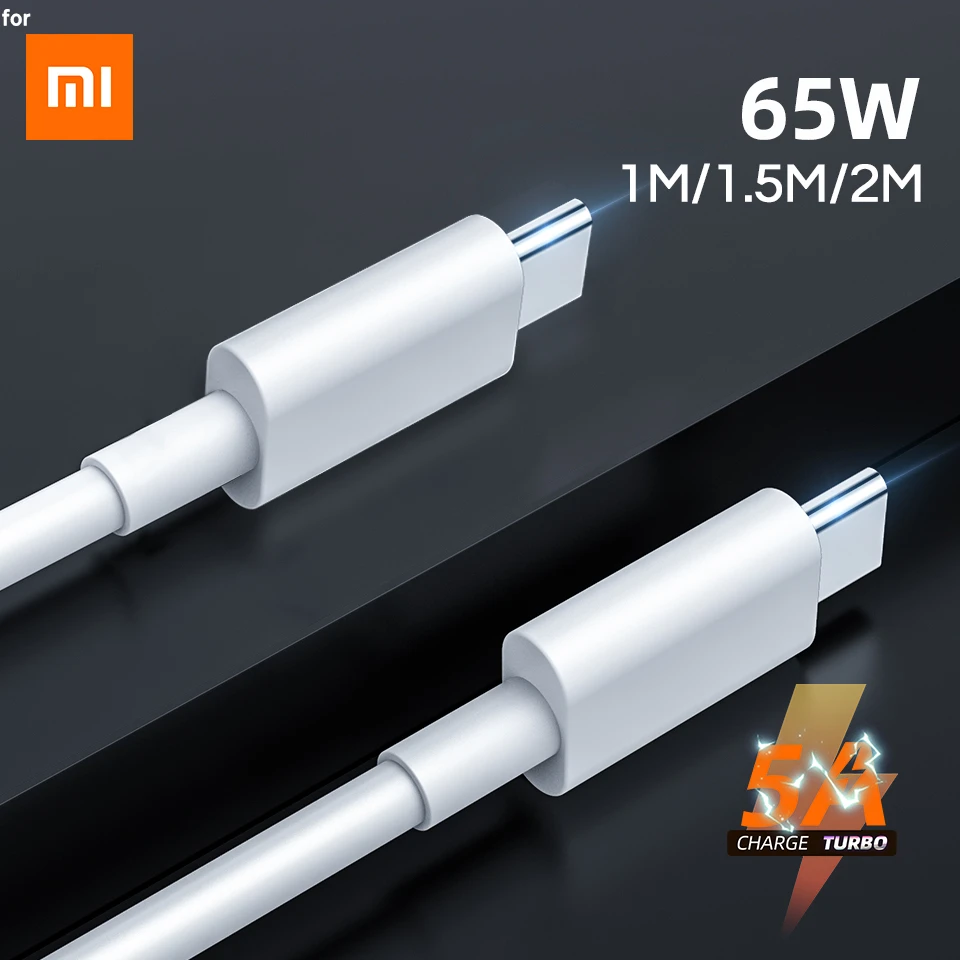 1m 1.5m 2m Xiaomi Usb Type C Cable 5A Fast Charging Cord Usbc To Usbc Turbo Charger Xioami 11 10S Poco F3 X3 Pro Redmi 10X K30