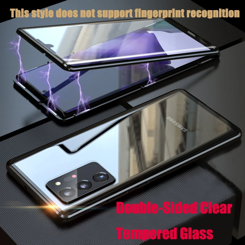 Magnetic Clear For Samsung Galaxy S10 S21 S8 S9 Note 20 Ultra Plus 9 8 A72 A71 A52 s20 Fe 5G Phone Case Glass Cover Fundas Coque