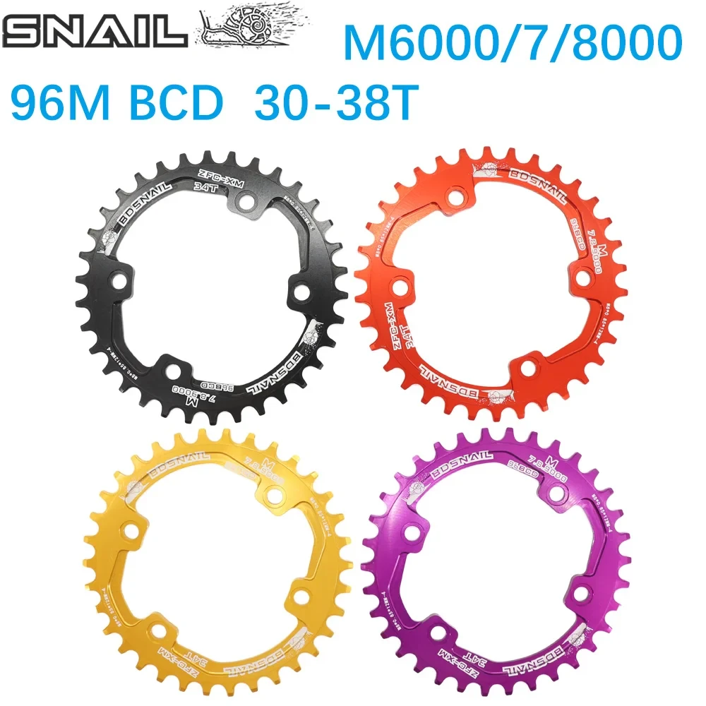Snail Chain Ring Round for M7000 M8000 M9000 30T/32T/34T/36T/38 96 BCD Cycling Bike Bicycle Chainwheel Tooth Plate 96bcd M5100