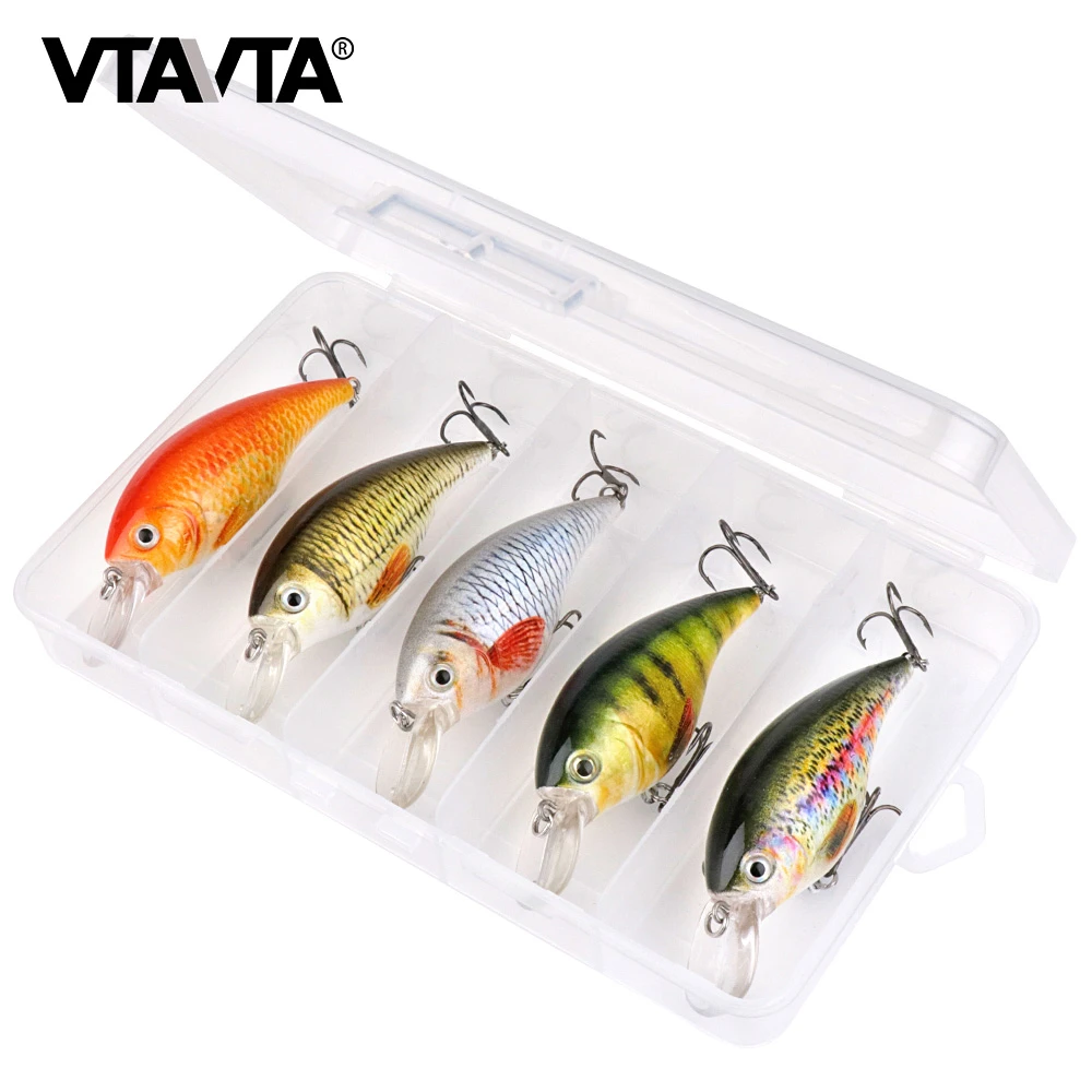 VTAVTA 3/5pcs Rattling Noise Bionic Crankbaits Fishing Lure Set 6cm/7cm Floating Wobblers for Pike Fishing Tackle Lures Kit Bait