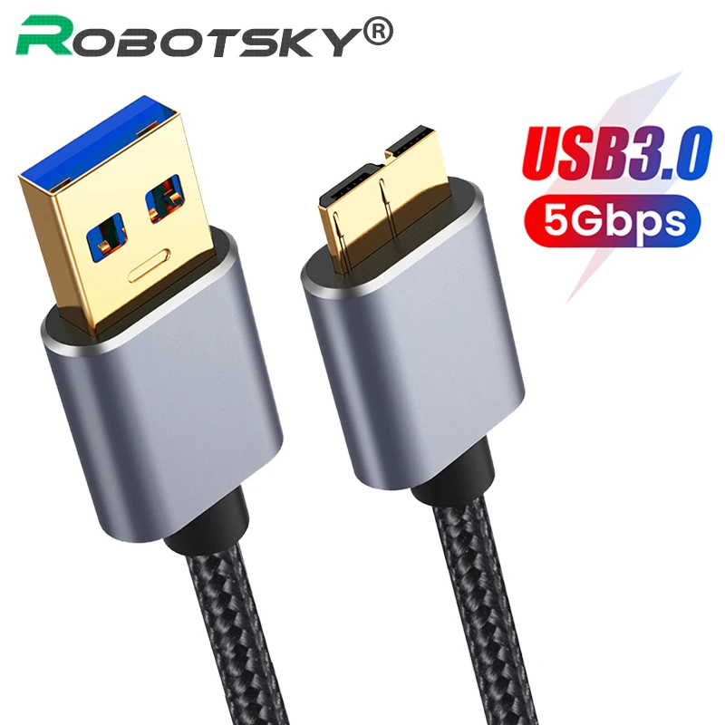 USB 3.0 Cable USB Extension Cabo USB 3.0 Male To Micro B Male Cable Fast Charging Data Cable External Hard For Samsung Note 3 S5