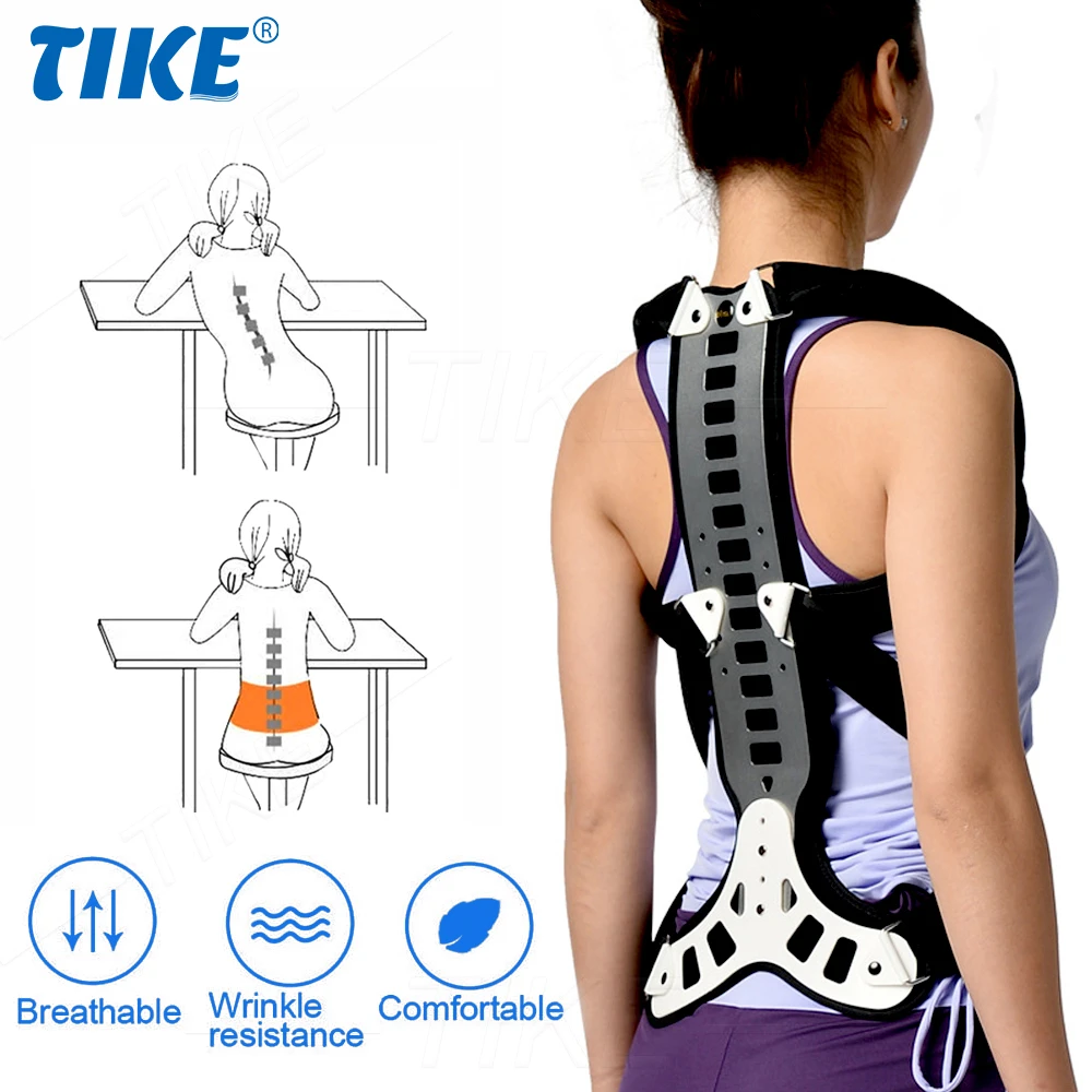 TIKE Metal Adjustable Shoulder Posture Back Corrector Brace Men and Women Clavicle Support and Hunching Back Trainer Pain Relief