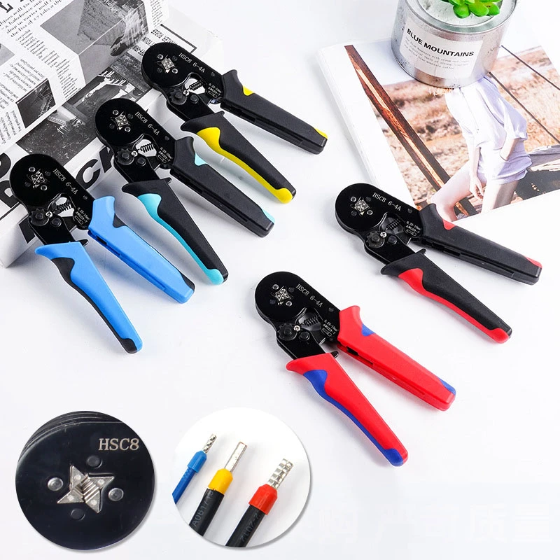 Tubular Terminal Crimping Tool Mini Electrician's Pliers Hand Tools HSC8 6-4 0.06-10mm2 28-7AWG High Precision Pliers Set