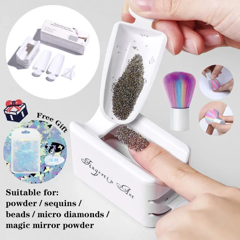 Double Layer Nail Tool French Recycling Powder Box Dipping Powder Collection Container Manicure Glitter Powder Storage Tools